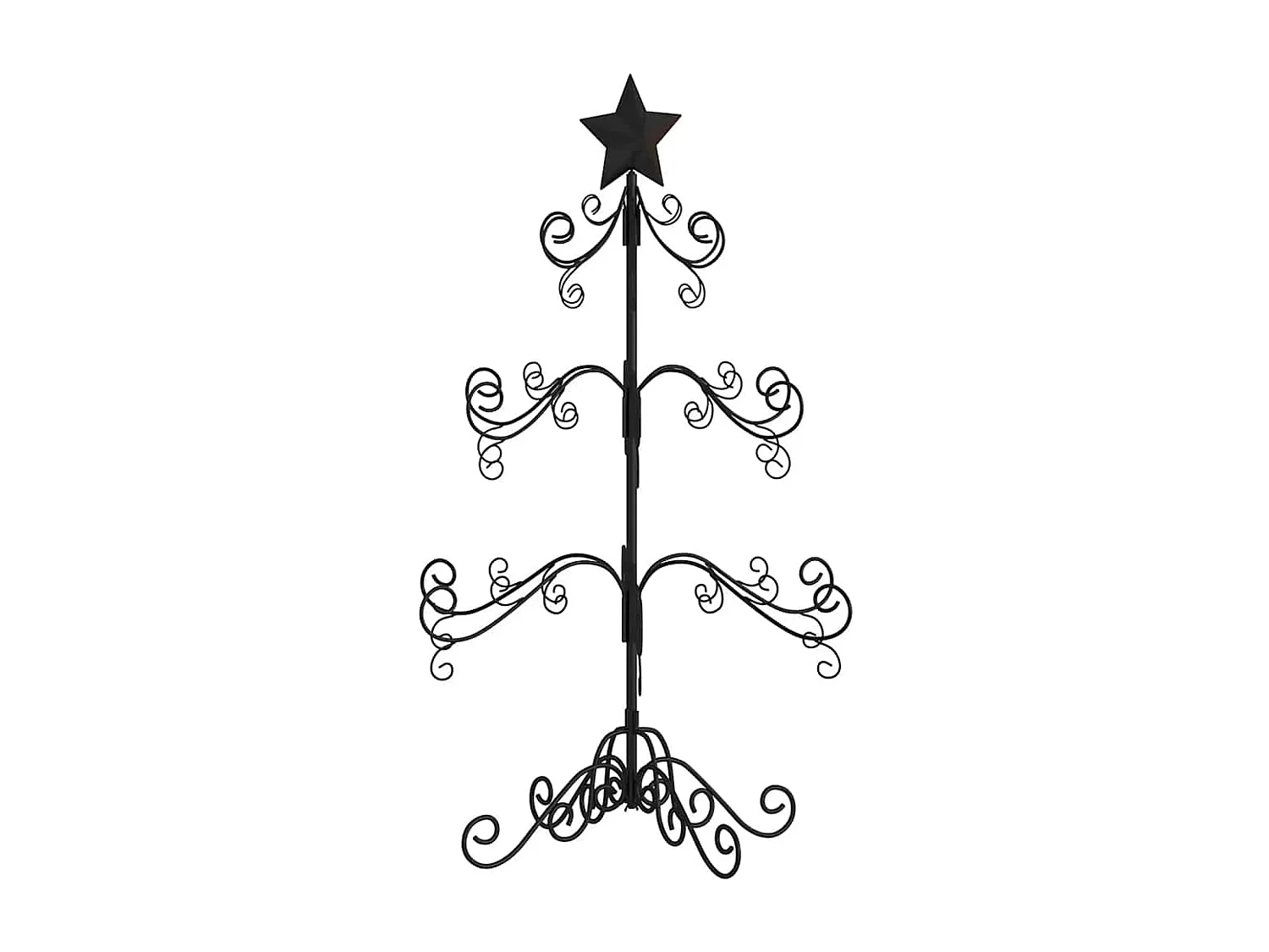 Arbre de Noël en métal pour décoration noir 90 cm