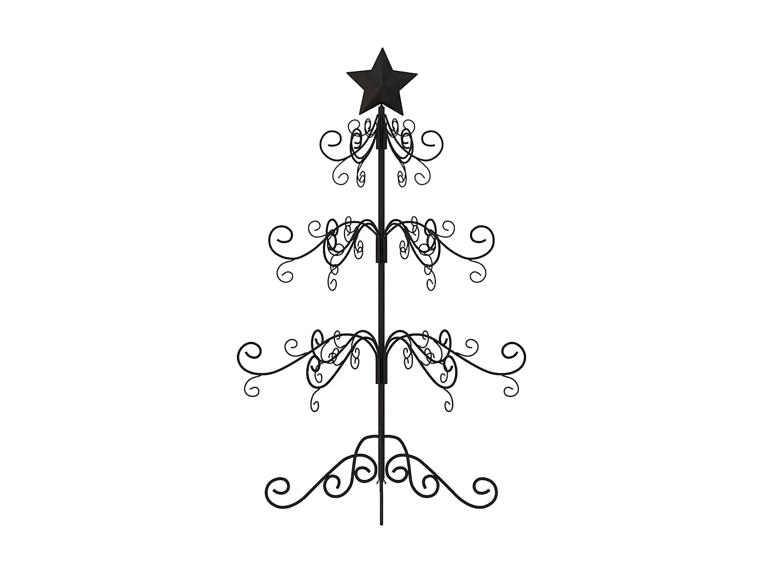 Arbre de Noël en métal pour décoration noir 90 cm