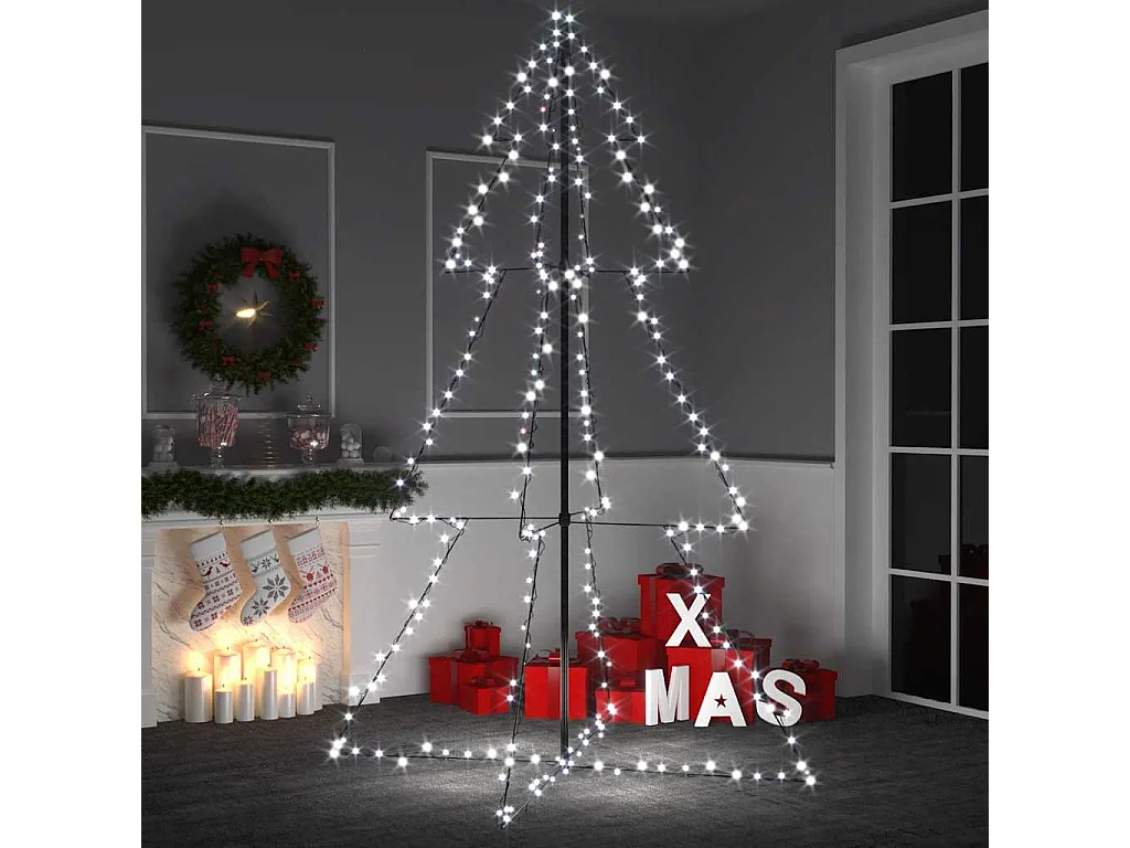 Kegelkerstboom 240 LED's binnen en buiten 118x150 cm