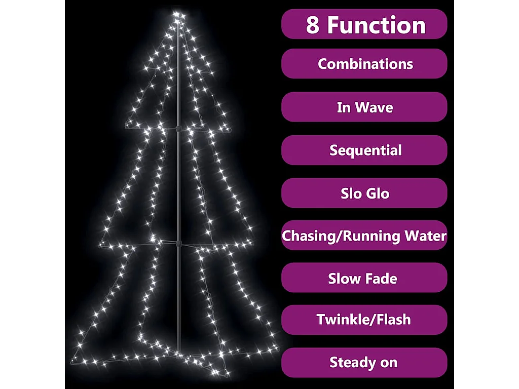 Kegelkerstboom 240 LED's binnen en buiten 118x150 cm