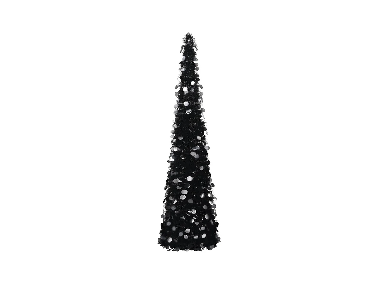 Sapin de Noël artificiel escamotable noir 180 cm PET