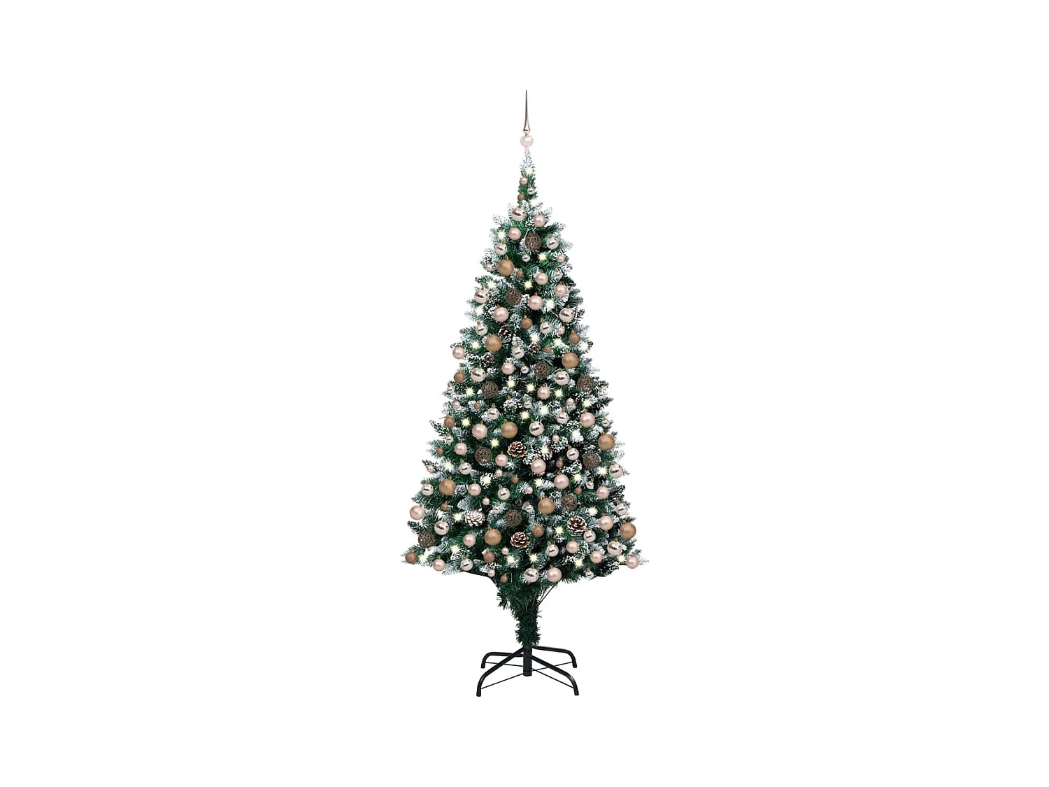 Arbre de Noël artificiel LED et boules et pommes de pin 240 cm