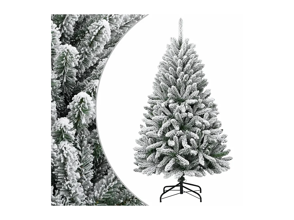Árbol de Navidad artificial con bisagras y nieve flocada 120 cm