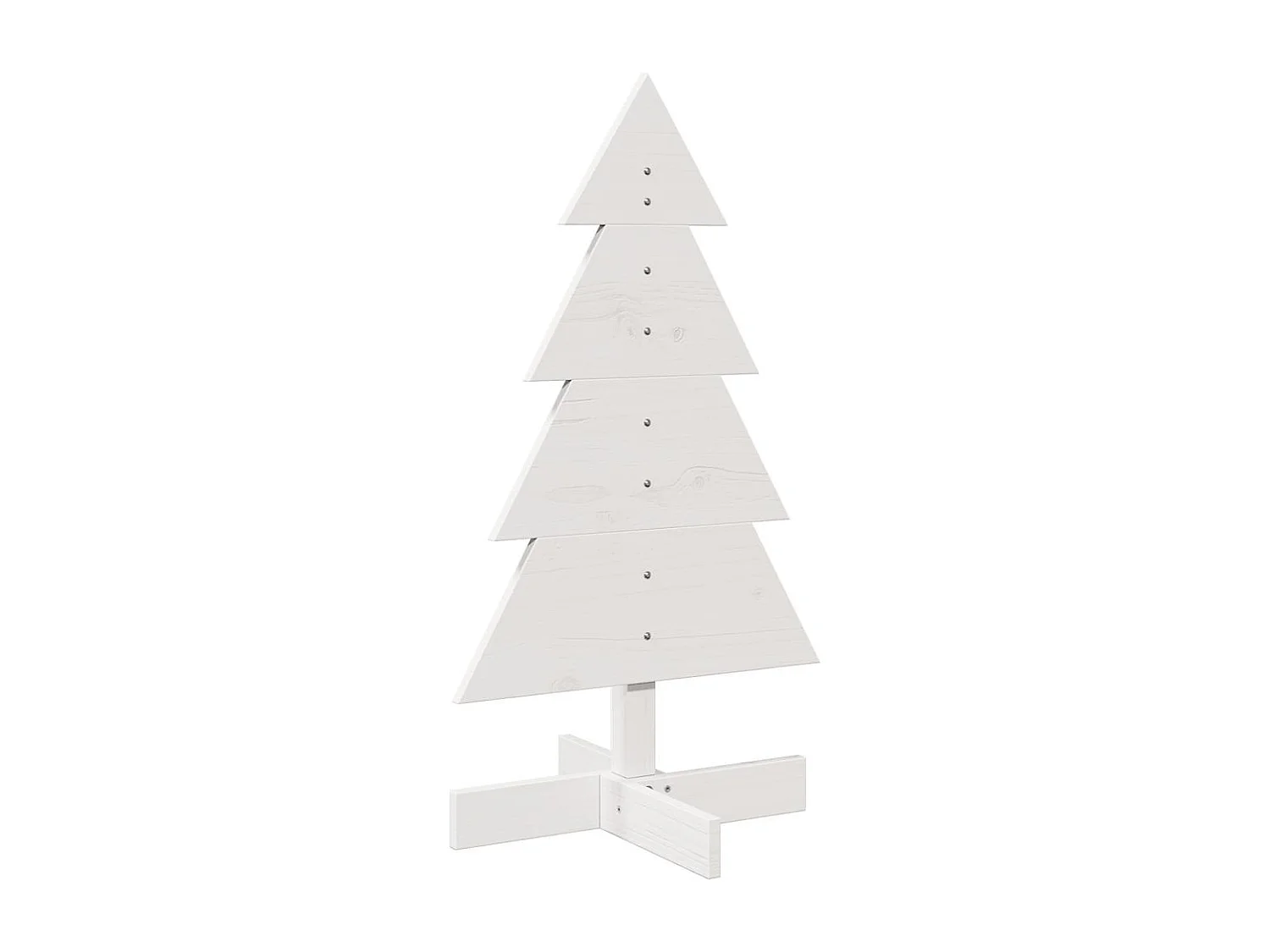 Arbre de Noël en bois pour décoration blanc 80 cm pin massif