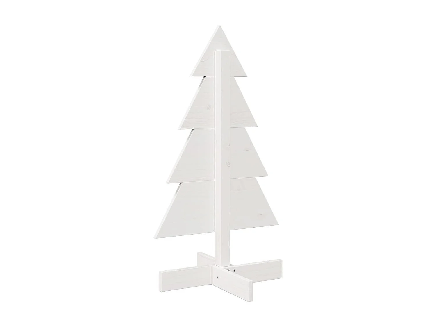 Árvore Natal decorativa 80 cm madeira de pinho maciça branco