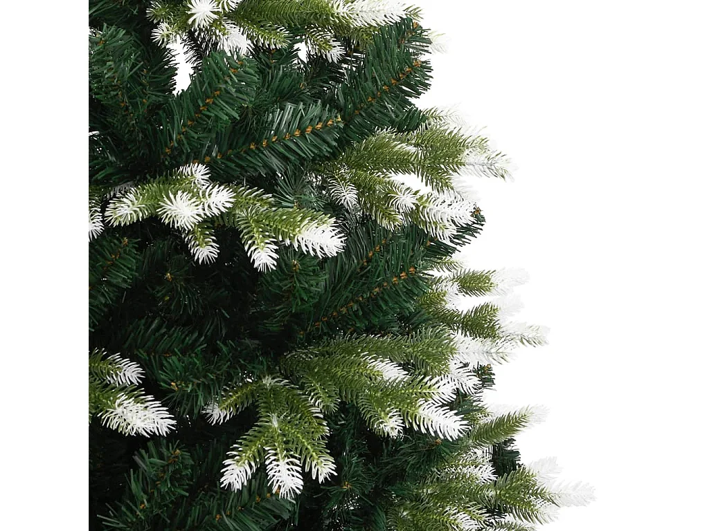 Árbol de Navidad artificial con bisagras y nieve flocada 210 cm