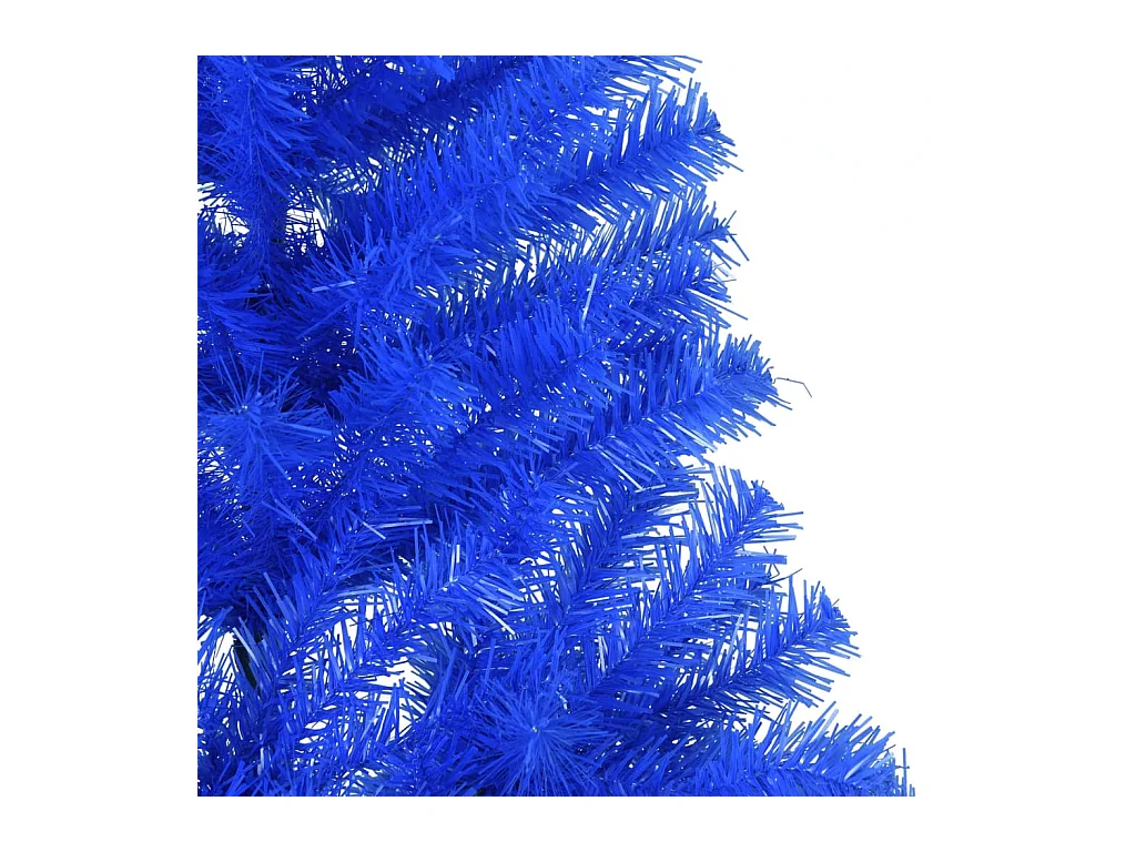 Demi sapin de Noël artificiel avec support Bleu 240 cm PVC
