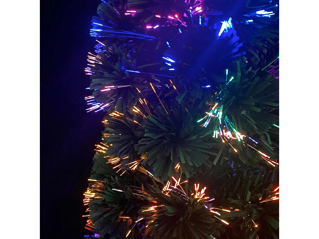Arbre de Noël artificiel mince et support 210 cm fibre optique