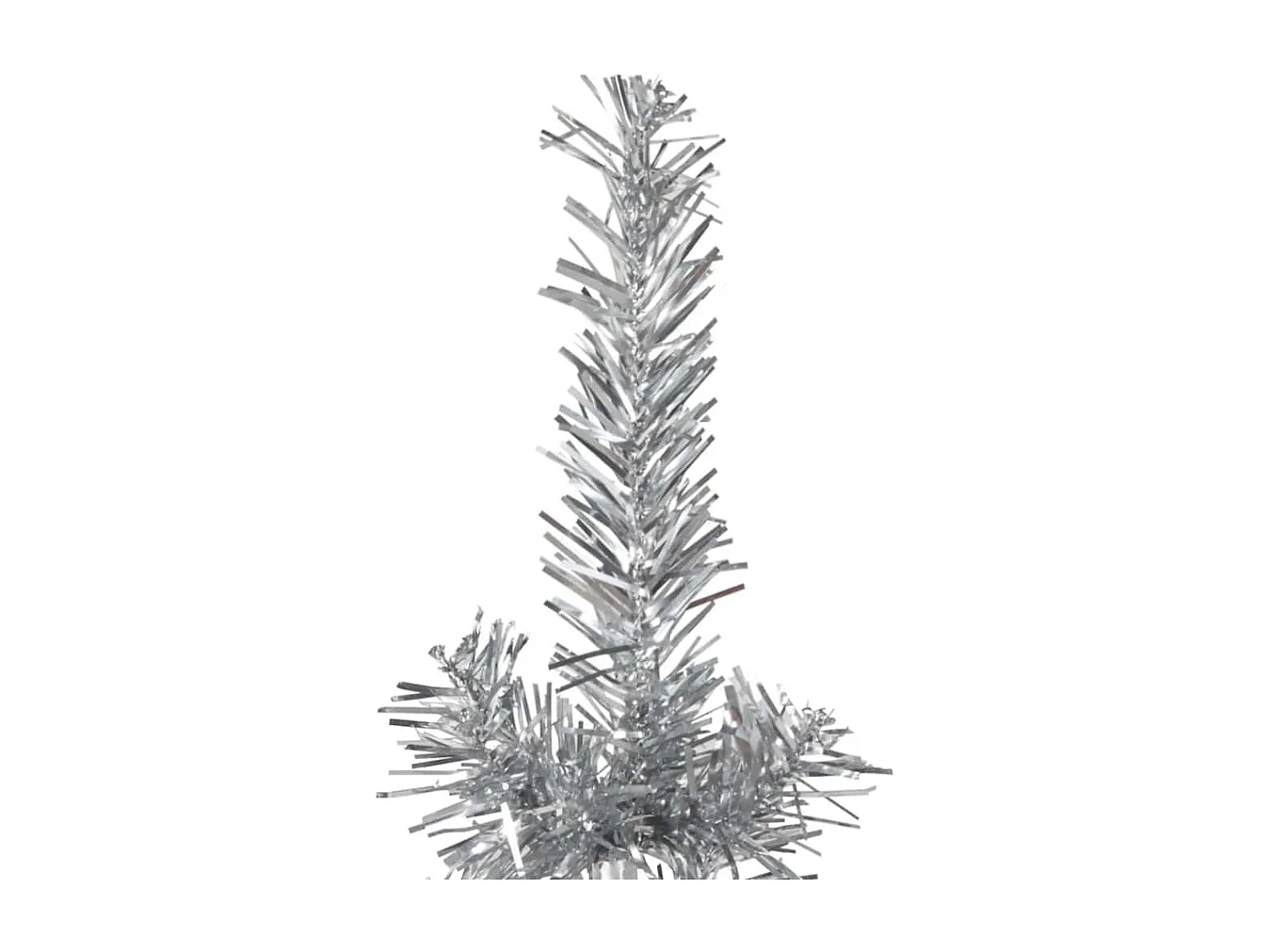 Demi sapin de Noël artificiel mince avec support Argenté 210 cm