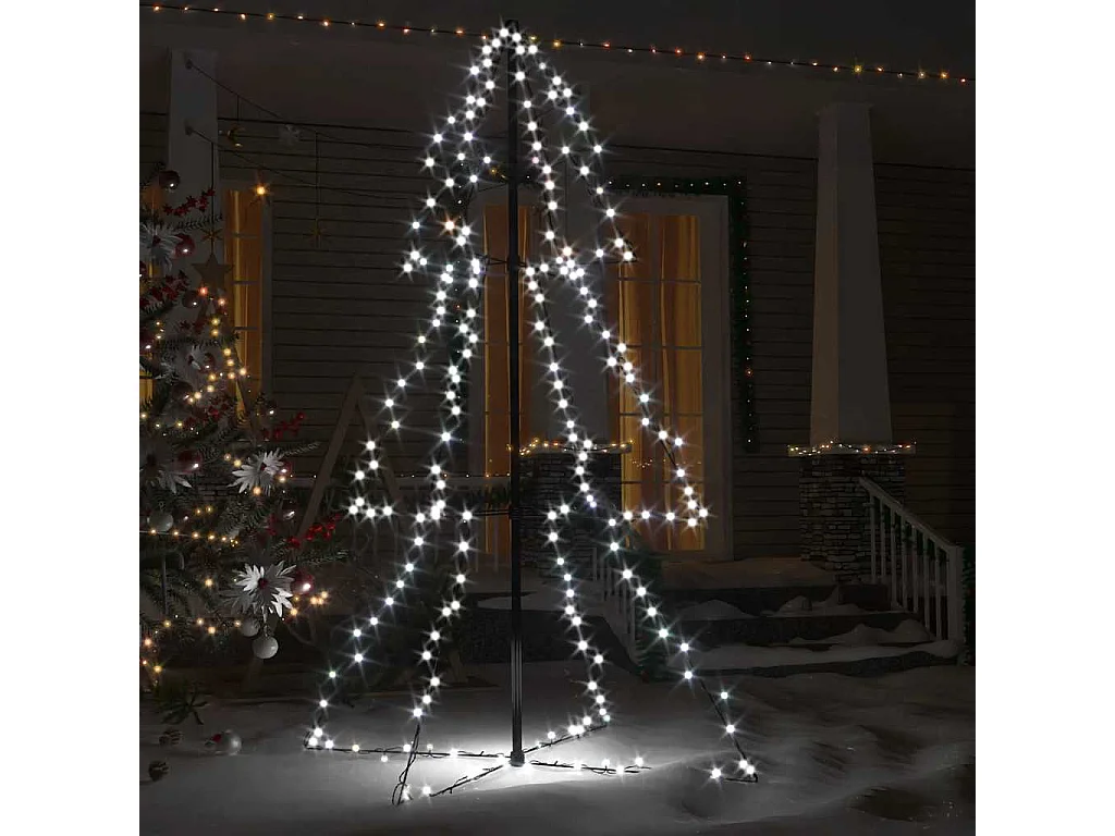 Árbol de Navidad 200 luces LED interior y exterior 98x150 cm