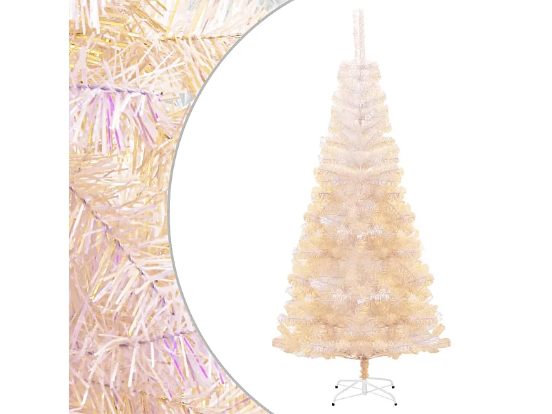 Sapin de Noël artificiel pointes iridescentes Blanc 240 cm PVC