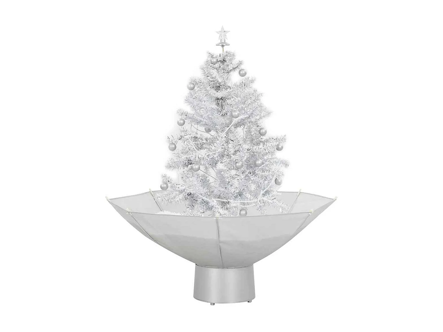 Arbre de Noël neigeux avec base de parapluie Blanc 75 cm