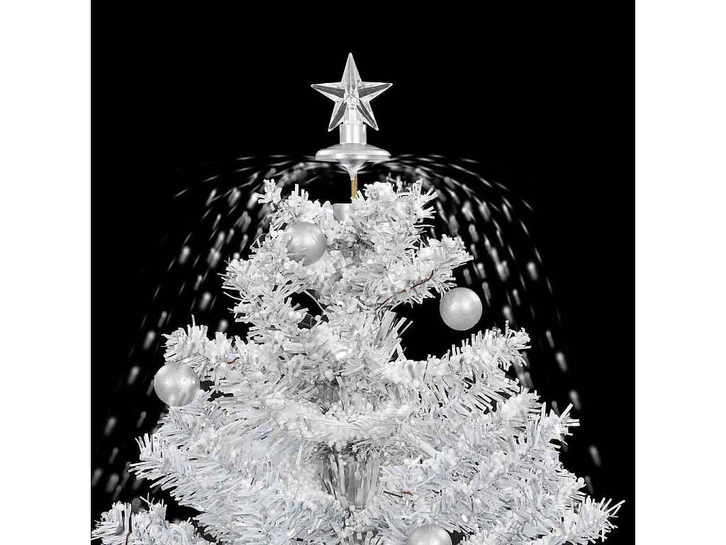 Arbre de Noël neigeux avec base de parapluie Blanc 75 cm