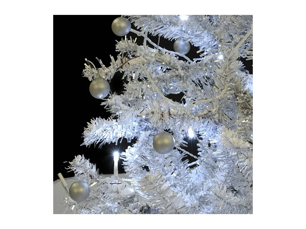 Arbre de Noël neigeux avec base de parapluie Blanc 75 cm