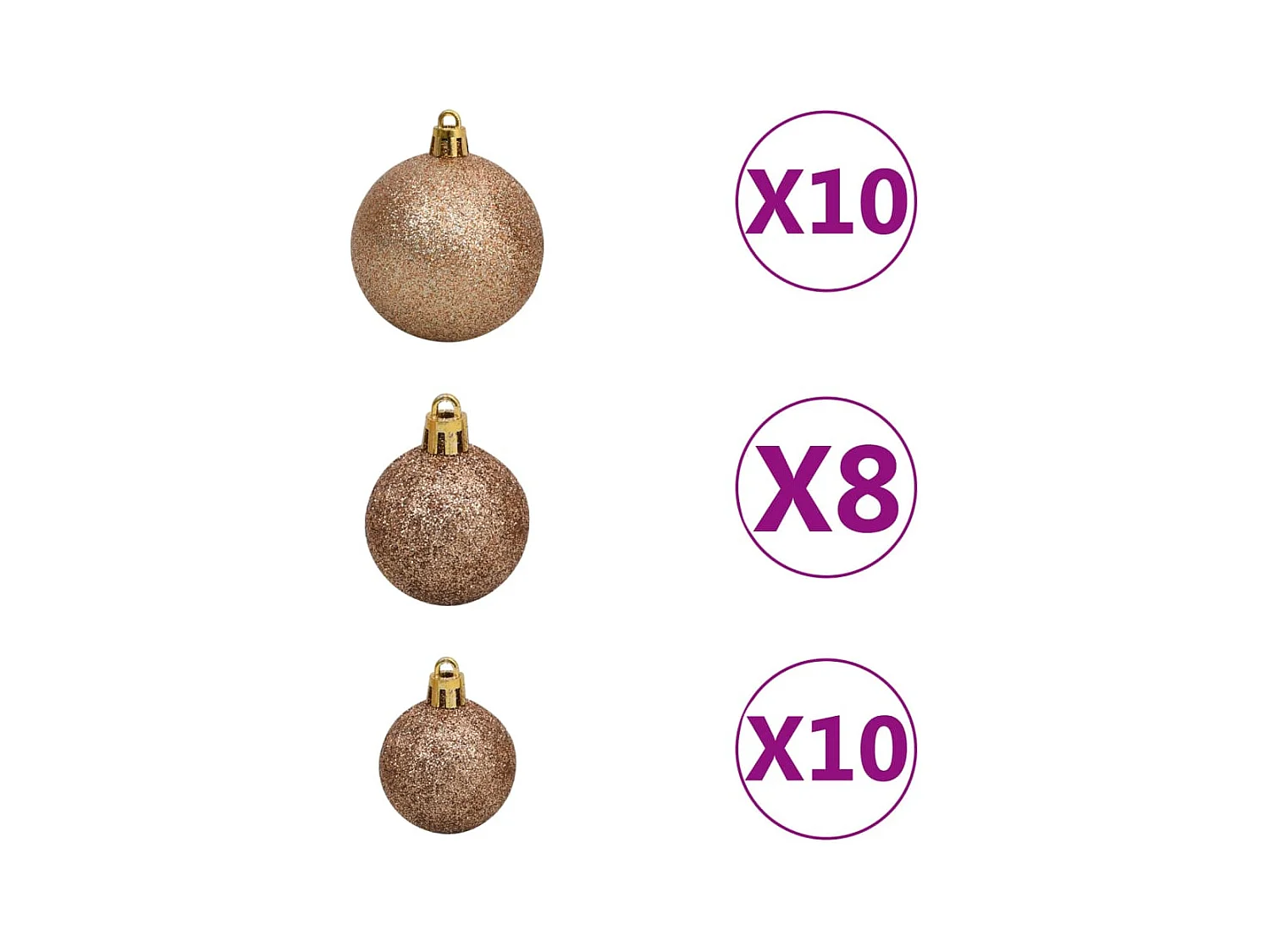 Kunstkerstboom met verlichting en kerstballen 210 cm PVC roze