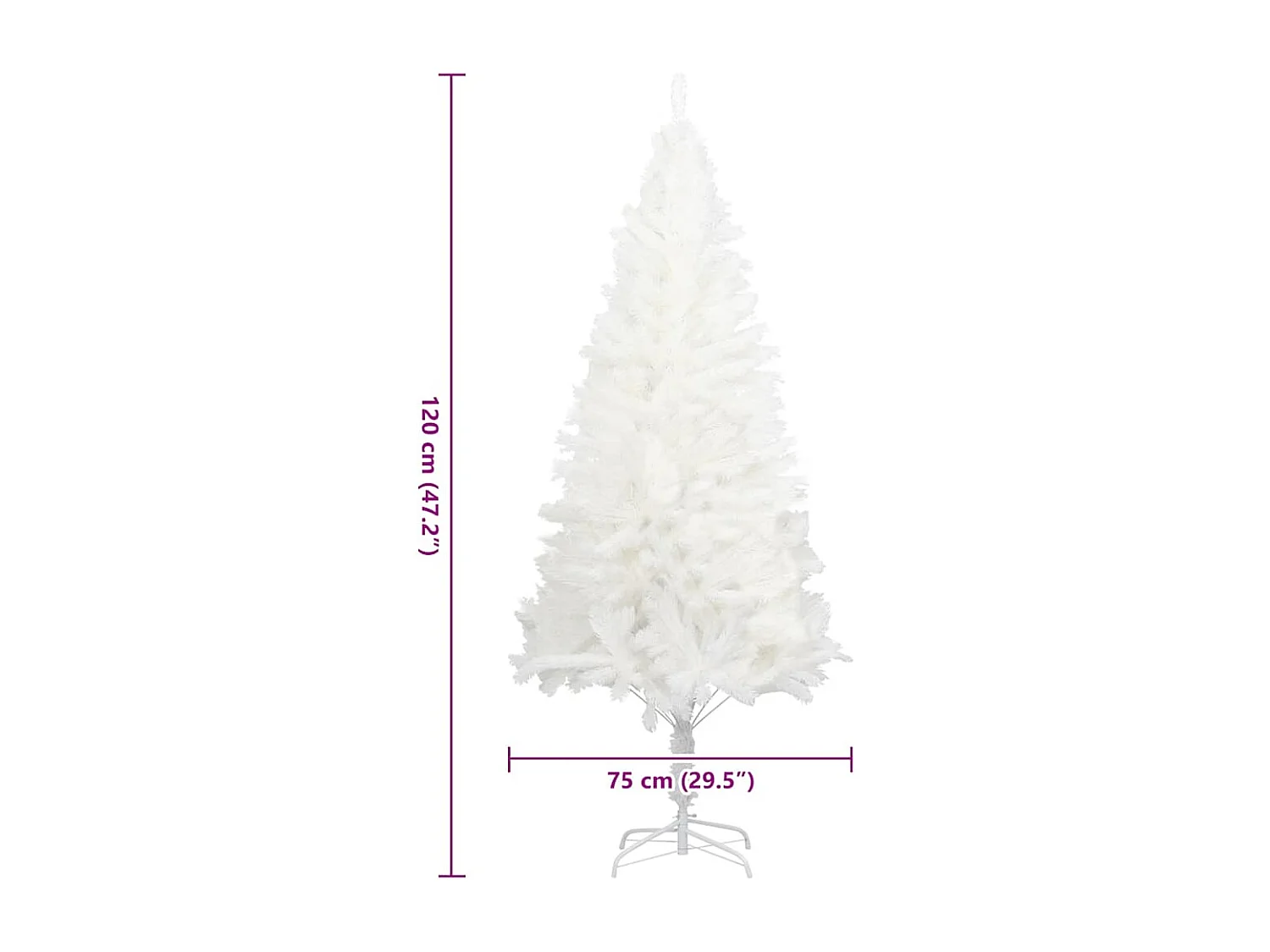 Arbre de Noël artificiel aiguilles réalistes blanc 120 cm
