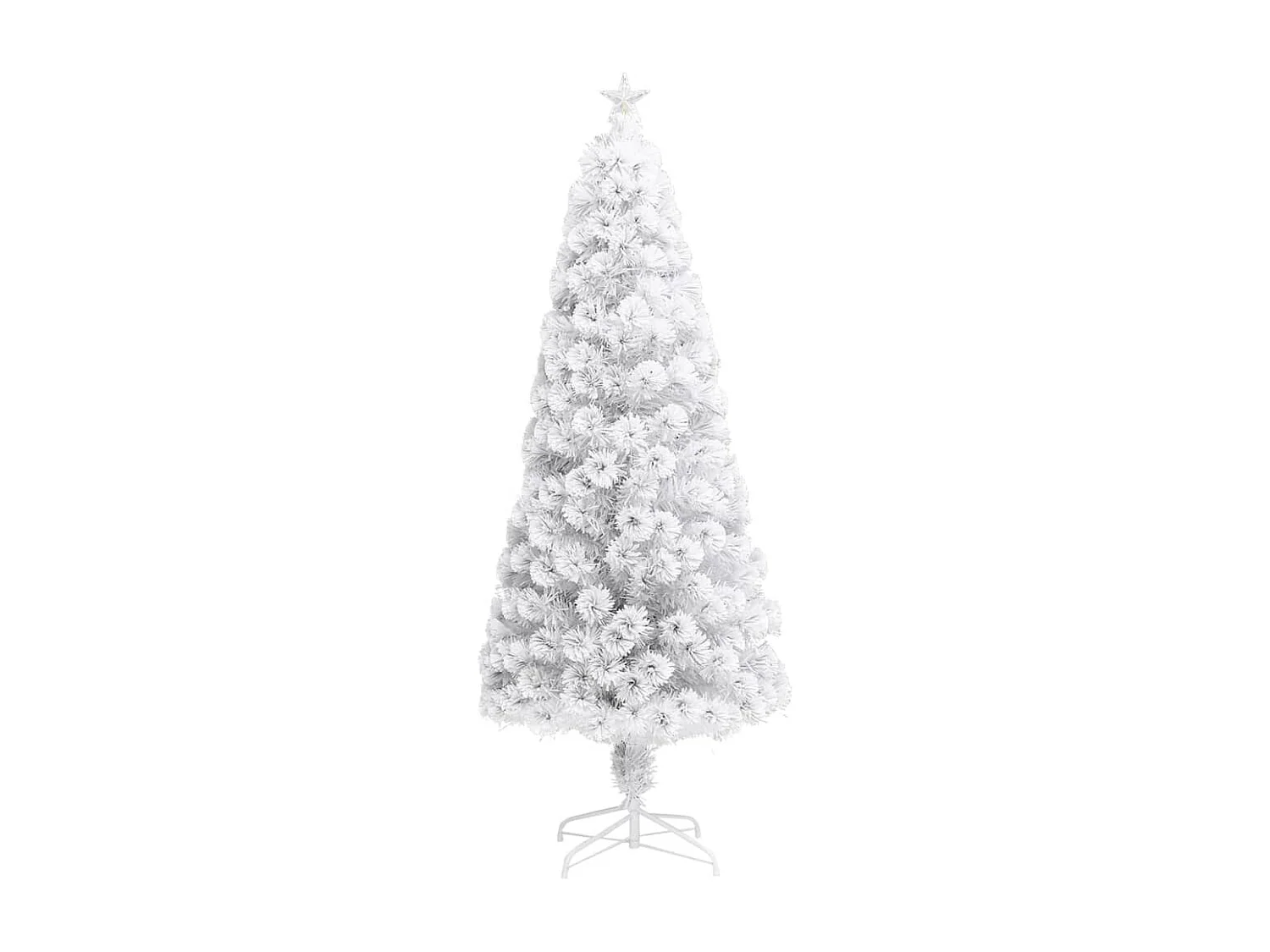 Arbre de Noël artificiel pré-éclairé blanc 180 cm fibre optique