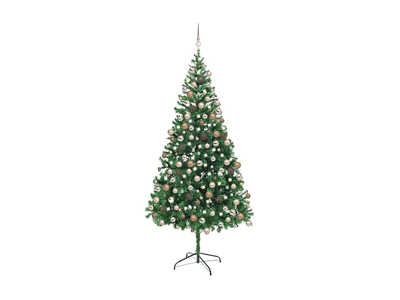 Árvore de Natal artificial pré-iluminada com bolas 910 ramos