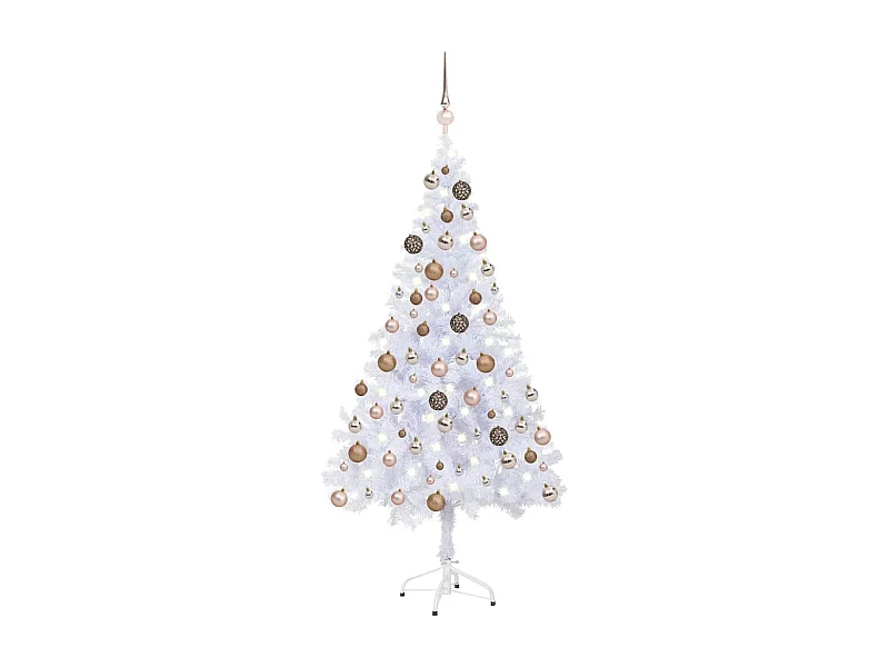 Arbre de Noël artificiel pré-éclairé/boules 120 cm 230 branches