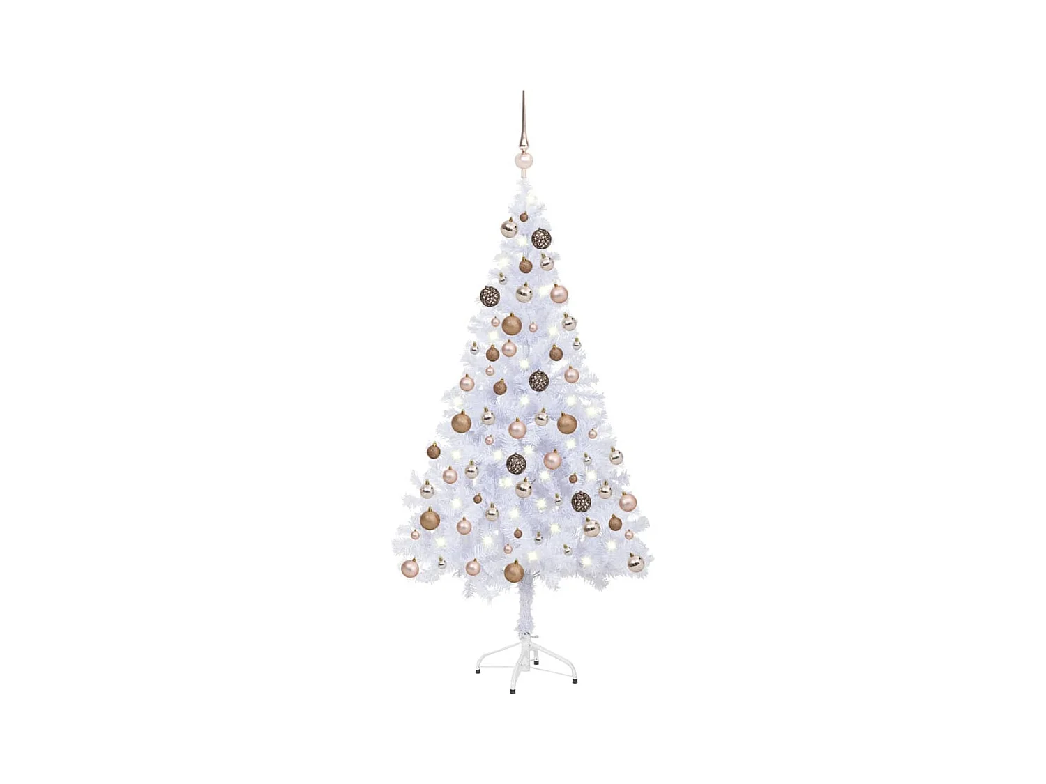 Árbol de Navidad artificial con LEDs y bolas 120 cm 230 ramas