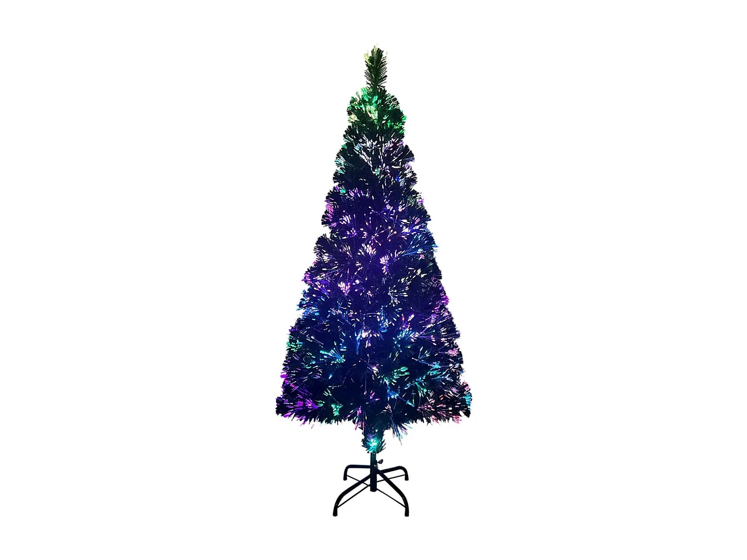 Sapin de Noël artificiel avec support vert 210 cm fibre optique