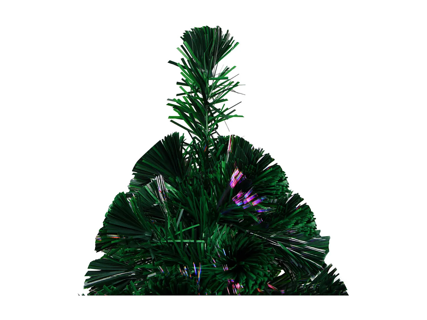 Sapin de Noël artificiel avec support vert 210 cm fibre optique