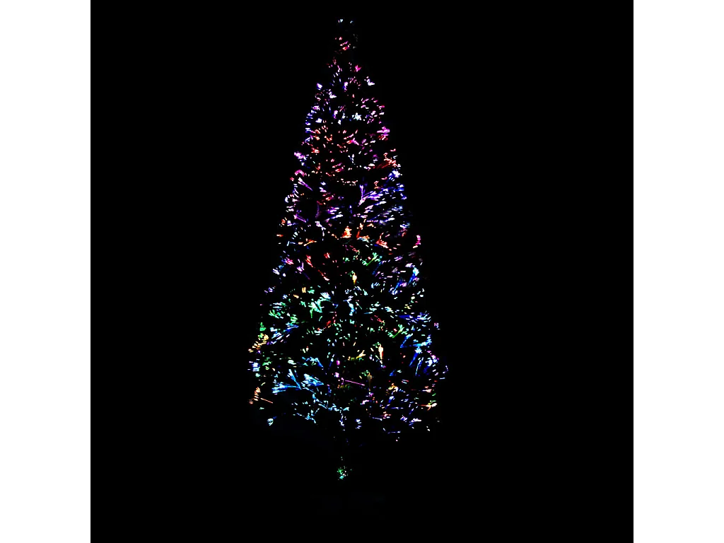 Sapin de Noël artificiel avec support vert 210 cm fibre optique