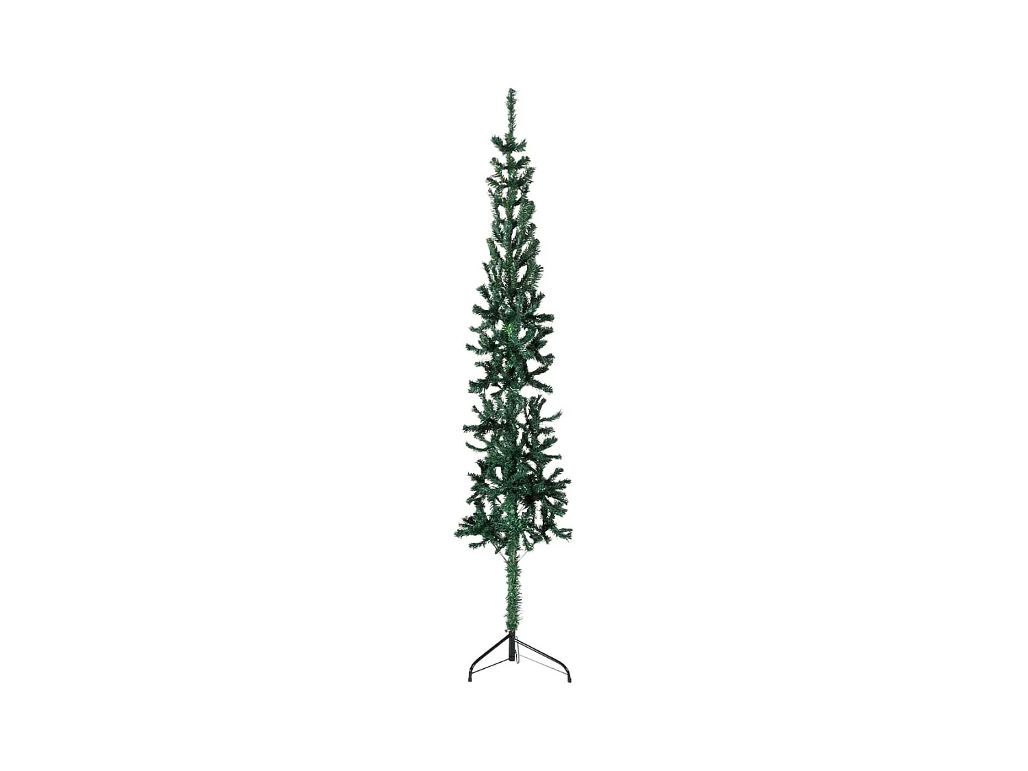 Demi sapin de Noël artificiel mince avec support Vert 210 cm