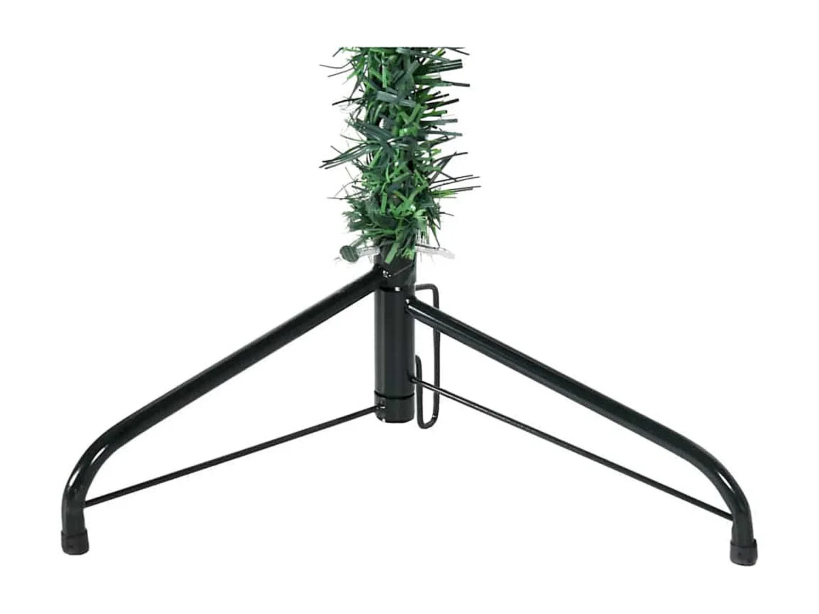 Demi sapin de Noël artificiel mince avec support Vert 210 cm