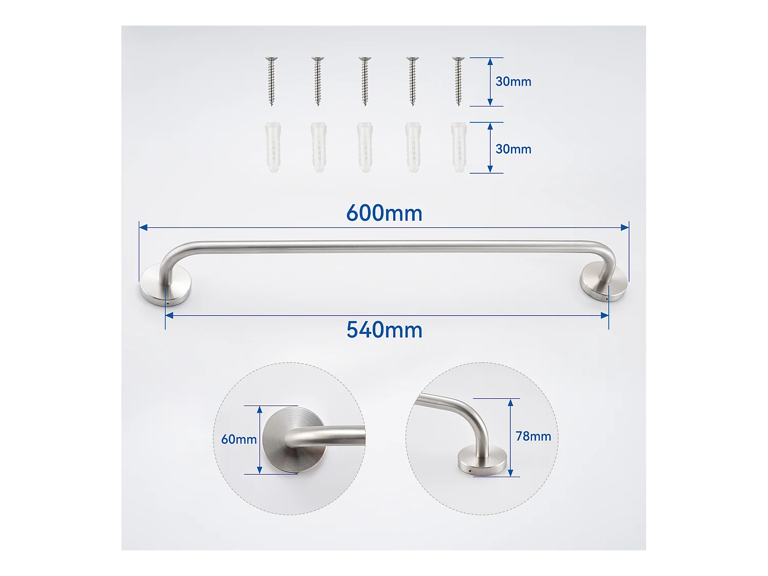 Colonne Douche Hydromassante avec LCD Écran Affichage Temprérature,avec 4 Jets Massage+60cm Porte-Serviettes Salle Bain Auto-adhésif/Perçage en Inox