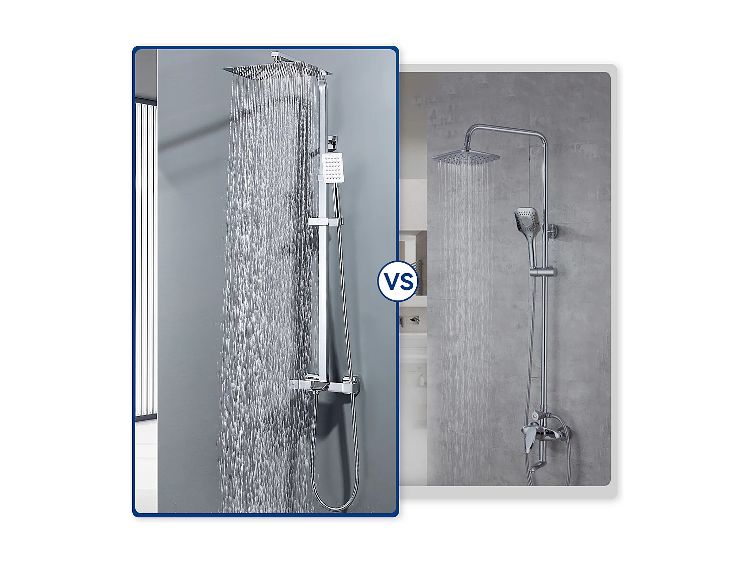 Chrom Duschsäule Duschsystem Wandmontage Duschset mit Duschkopf Handbrause Badewanne Wasserhahn