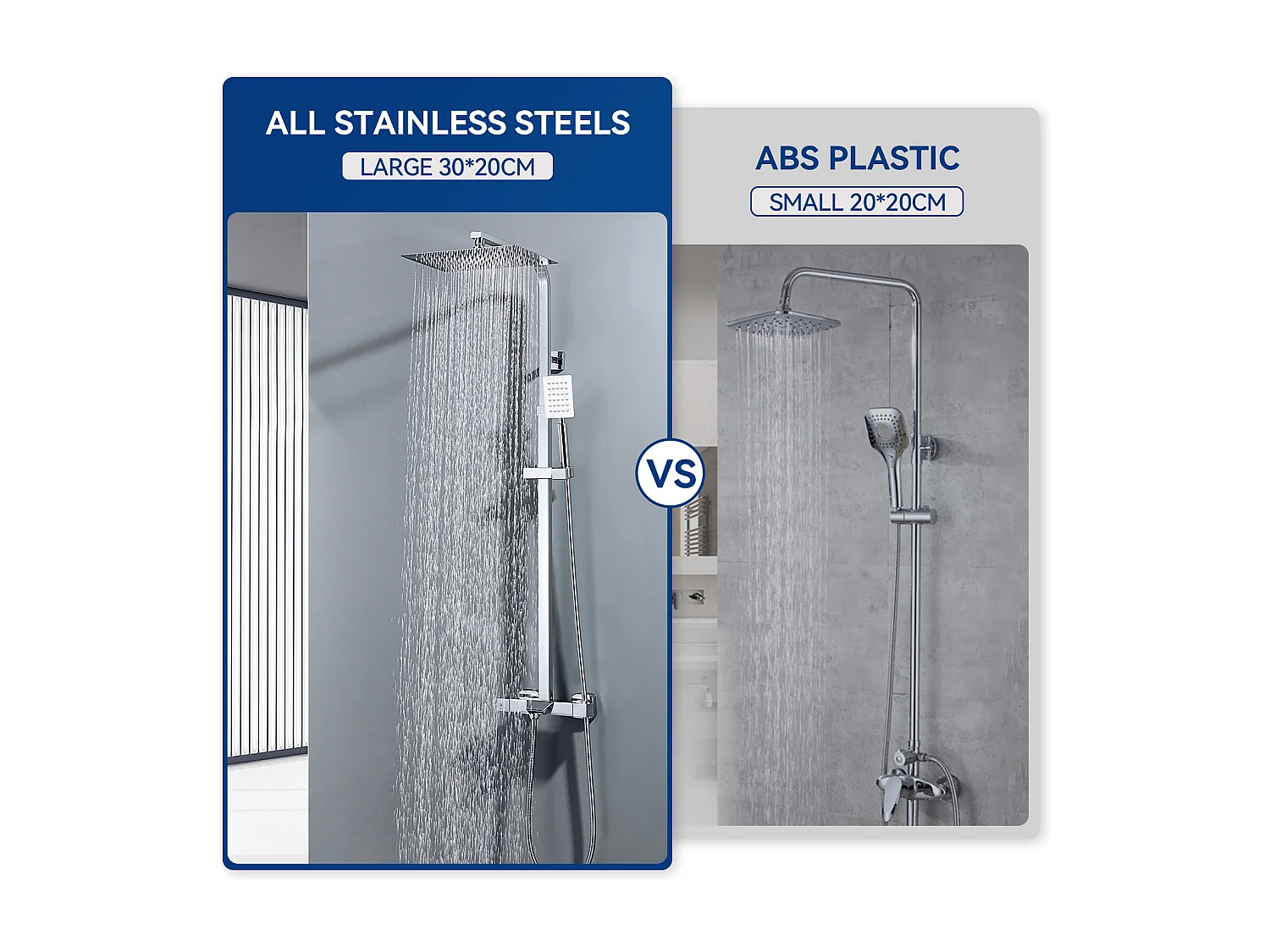 AURALUM MAX Thermostat-Duschsäule, höhenverstellbar, Messing-Duschsystem, 3 Duschmodi, wandmontiertes Duschset, Chrom