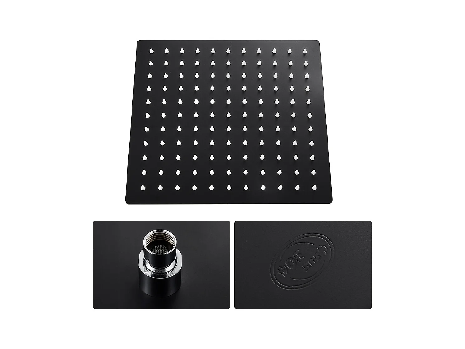 Colonne Douche avec Mitigeur Thermostatique 2 Fonctions Ensemble de Douche avec Douchette de tête 9 pouces,Haute Réglable,Salle Bain,Noir,EU Modèle