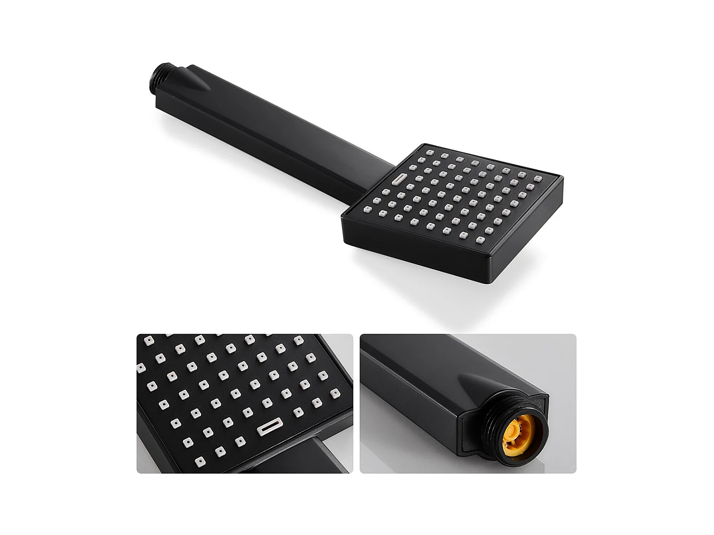 Colonne Douche avec Mitigeur Thermostatique 2 Fonctions Ensemble de Douche avec Douchette de tête 9 pouces,Haute Réglable,Salle Bain,Noir,EU Modèle