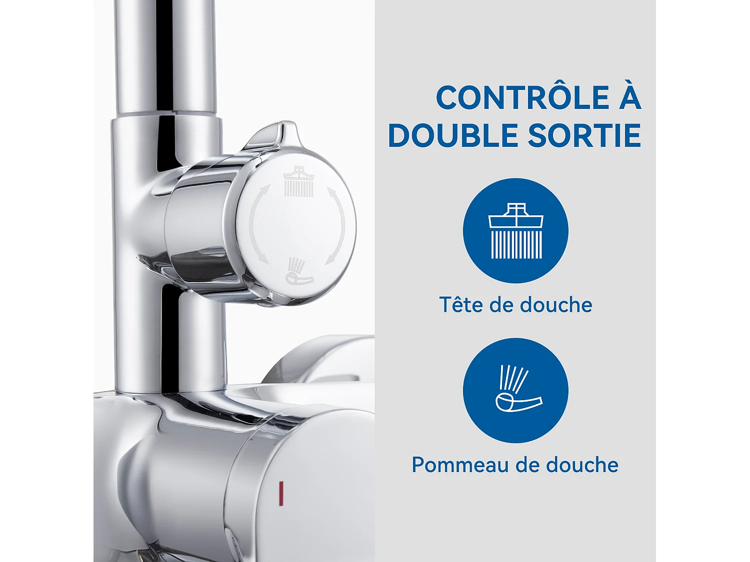 Colonne de Douche Mécanique,Hauteur Réglable 90-1240mm Colonne de Douche Mecanique Kit Set de Douche en Laiton Chromé Solide