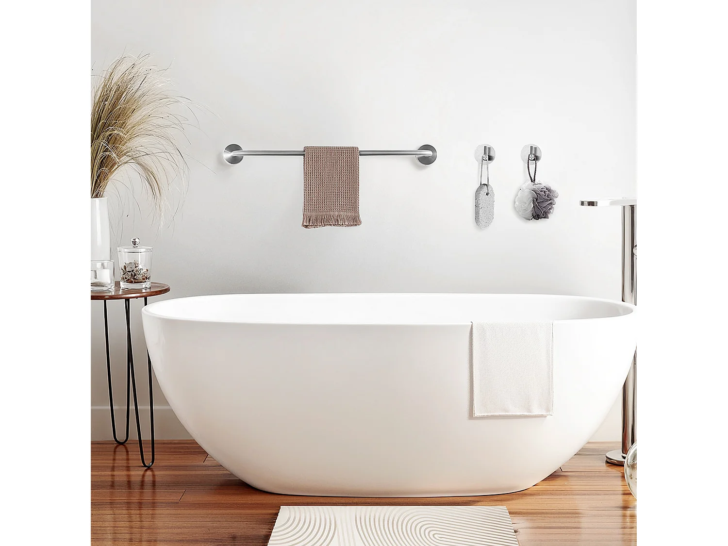 Auralum max Colonne de Douche Thermostatique Carré,Système de Douche Corps en Laiton+Ensemble Salle Bain Accessoire 6 Pièces,Inox,Brossé