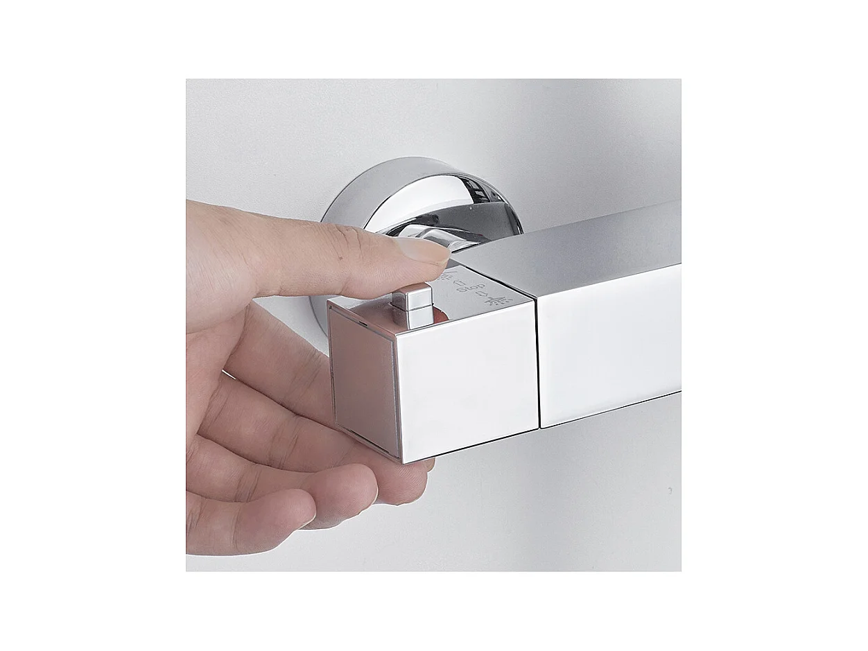 AURALUM MAX Douchesysteem Vierkant Douchekolom met Mengkraan Thermostatische Douchekolom Douchesysteem Messing Body