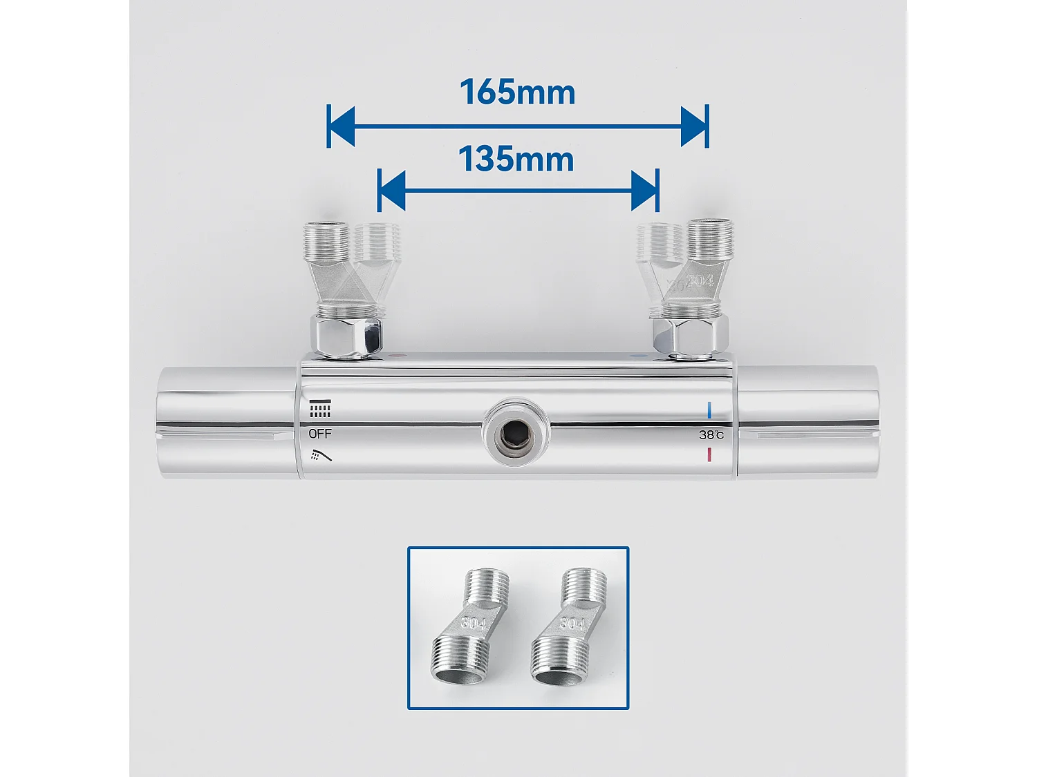 Auralum max Colonne Douche Thermostatique Chromé,Hauteur Réglable,Douchette avec 3 Jets D’eau+Ensemble Salle Bain Accessoire 6 Pièces,Inox,Brossé