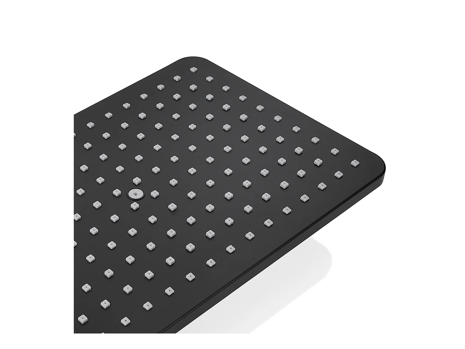 AURALUM MAX Colonna Doccia Nero 2 Funzioni Set Doccia in Ottone con Doccia Testa Rettangolo, Alta Regolabile 90-120 cm