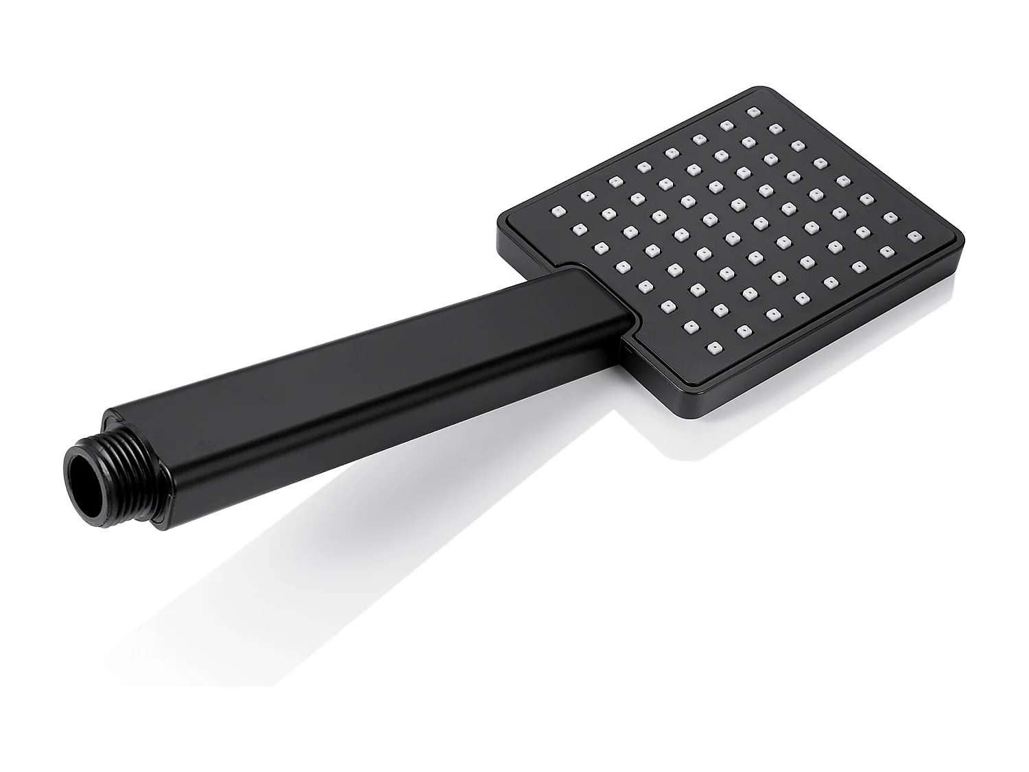 AURALUM MAX Colonna Doccia Nero 2 Funzioni Set Doccia in Ottone con Doccia Testa Rettangolo, Alta Regolabile 90-120 cm