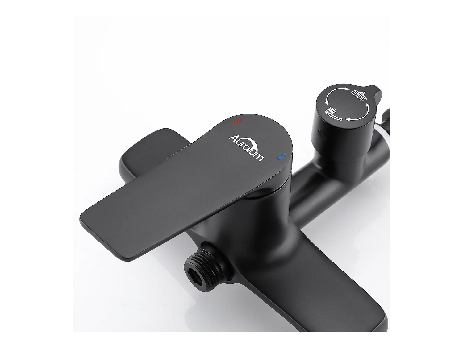 Columna de Ducha Negra con Grifos Conjunto de Ducha Altura Ajustable 2 Funciones con Ducha de Cabeza y Ducha de Mano