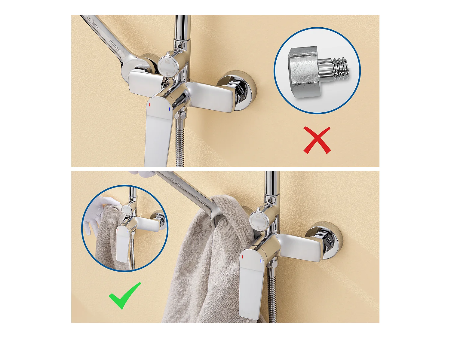 Columna Ducha Mecánica, AURALUM MAX Columna Ducha Cromada,Altura Ajustable 90-1240mm para Baño,Mezclador Ducha con Ducha/Ducha