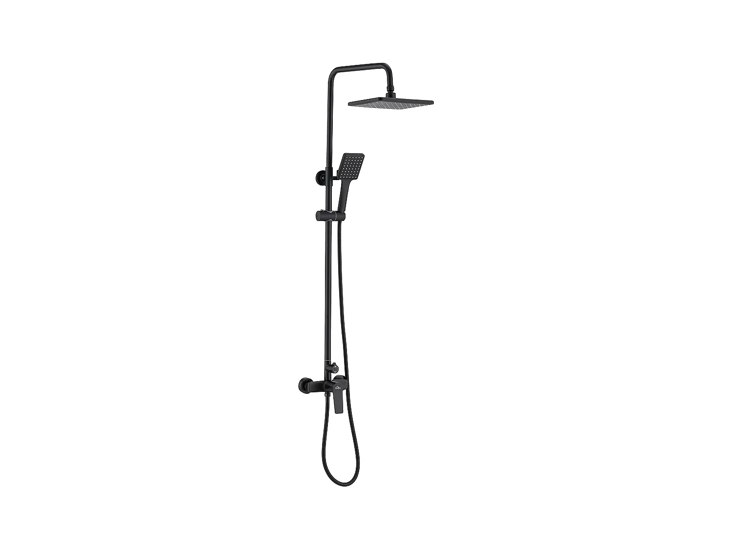 Colonne de douche Noir Interrupteur à poignée Ensemble de douche avec 26*19cm douche de tête Douchette à main Carré pour Salle de Bain