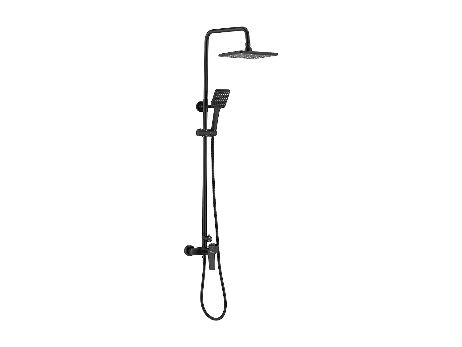 Douchekolom Zwart Handvatschakelaar Doucheset met 26*19cm Hoofddouche Handdouche Vierkant voor Badkamer