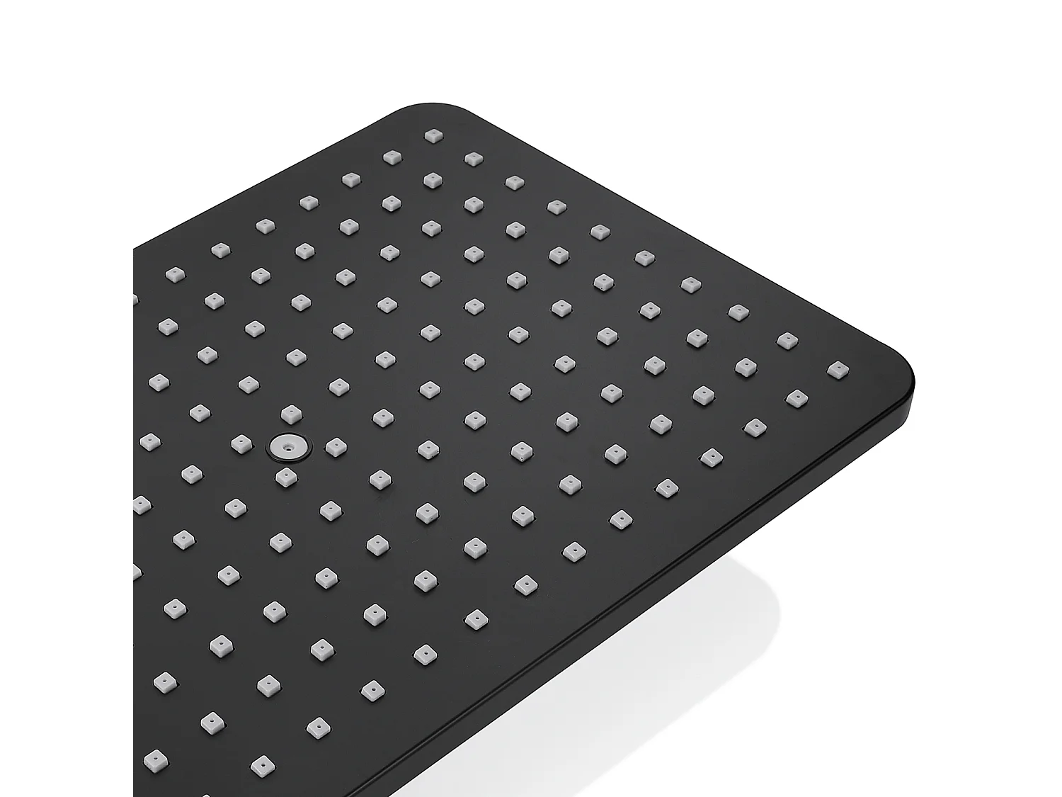 Columna de Ducha Negro 2 Funciones Conjunto de Ducha de Latón con DouchettE de cabeza rectangular, Alta Ajustable 90-120 cm