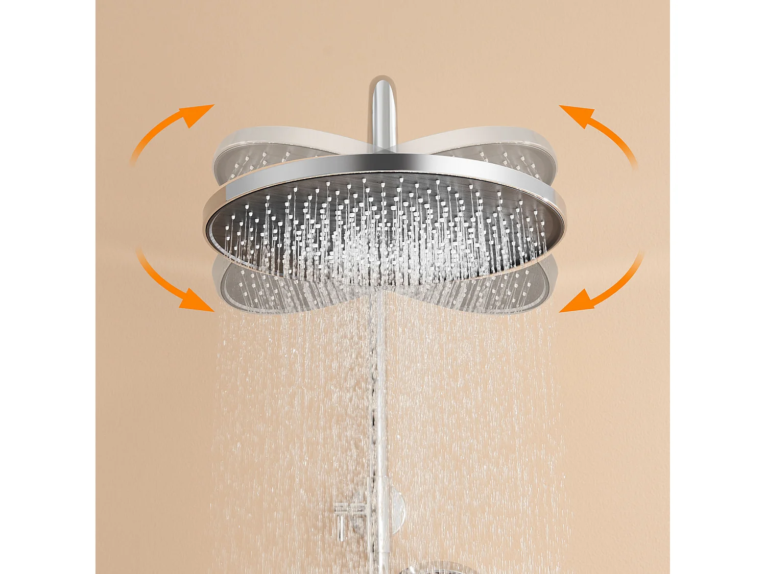 Colonne de Douche Mécanique Chromé,Ensemble de Douche Ronde, Tête Douche10 Pouces,Douchette avec 3 Jets D'eau,Hauteur Réglable103-139 cm Salle Bain