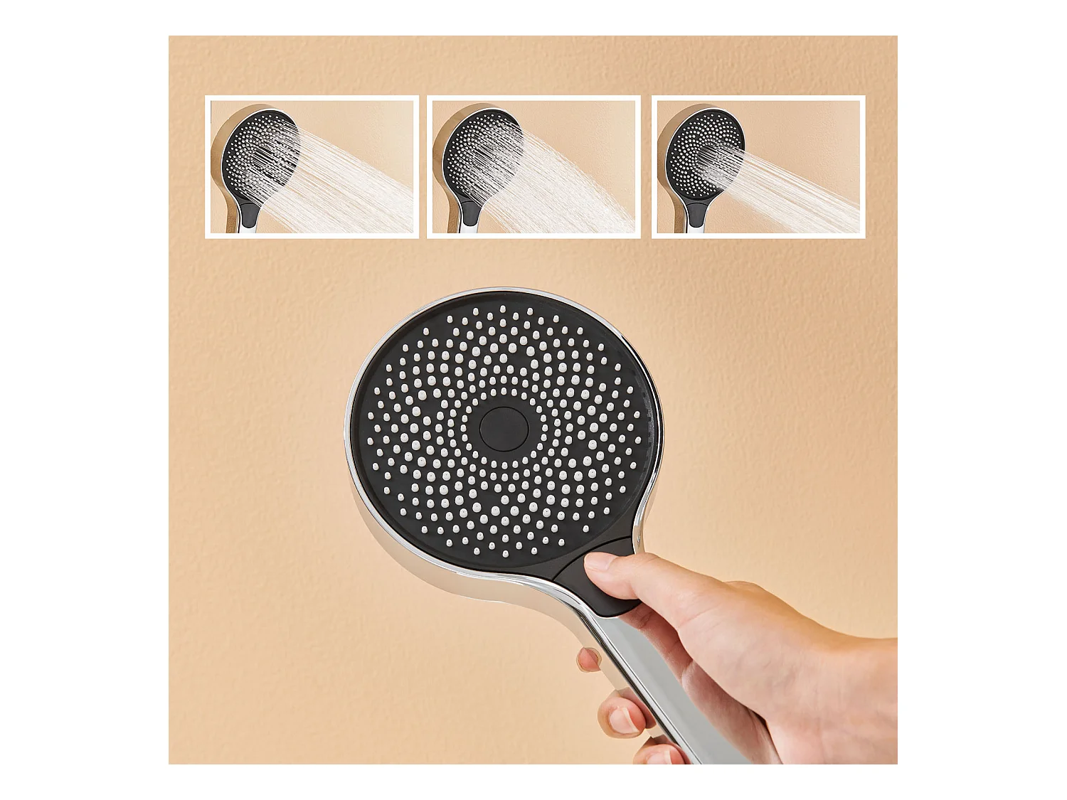 Colonne de Douche,AURALUM MAX Colonne Douche avec Mitigeur Hauteur Réglable,Mitigeur Baignoire avec Tête Douche 26 * 26cm,Pommeau à main 3 Jets