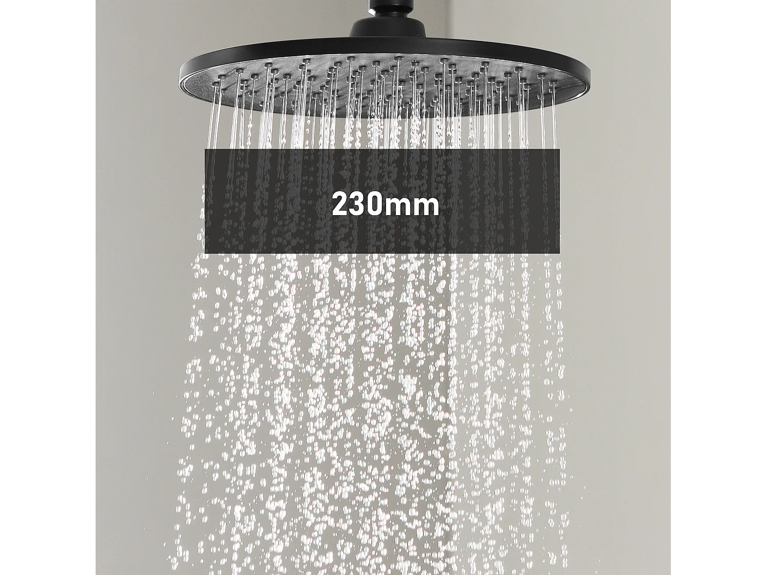 Cecipa max Columna de Ducha termostática Negra Juego de Ducha Redonda con Grifo Monomando Sistema de Ducha Regulable en Altura, Modelo UE