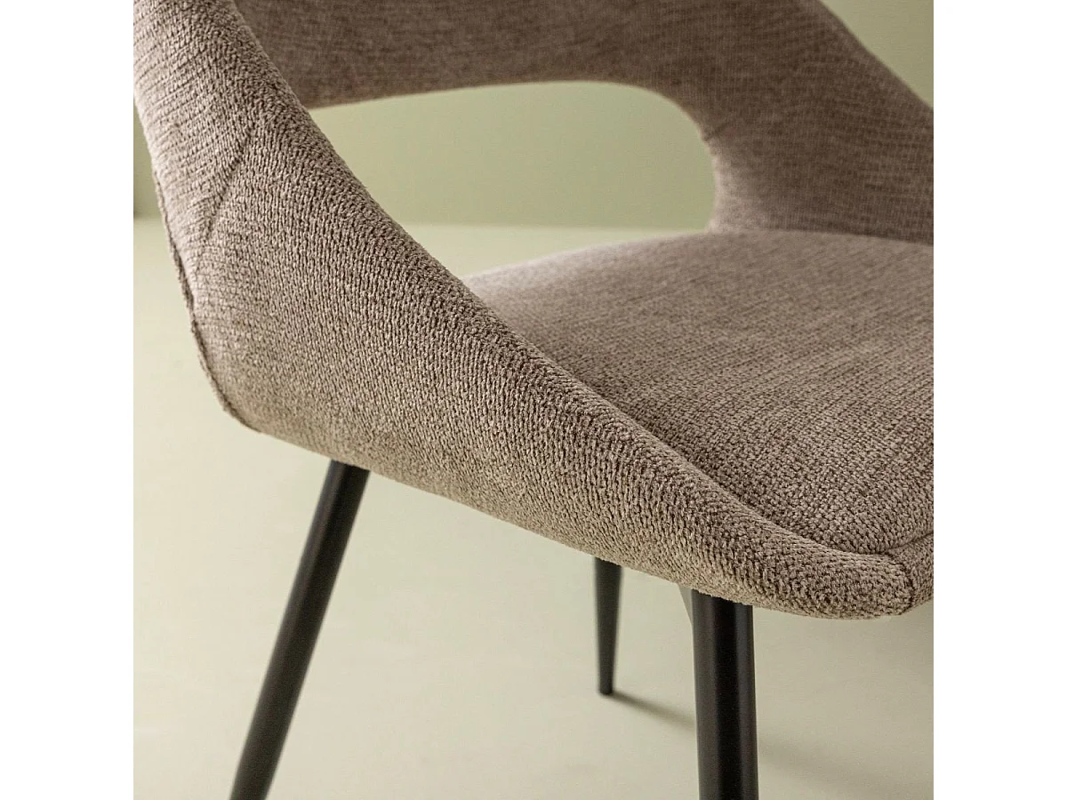 Set van 6 stoelen in stof met metalen onderstel L51 cm - ELODIE