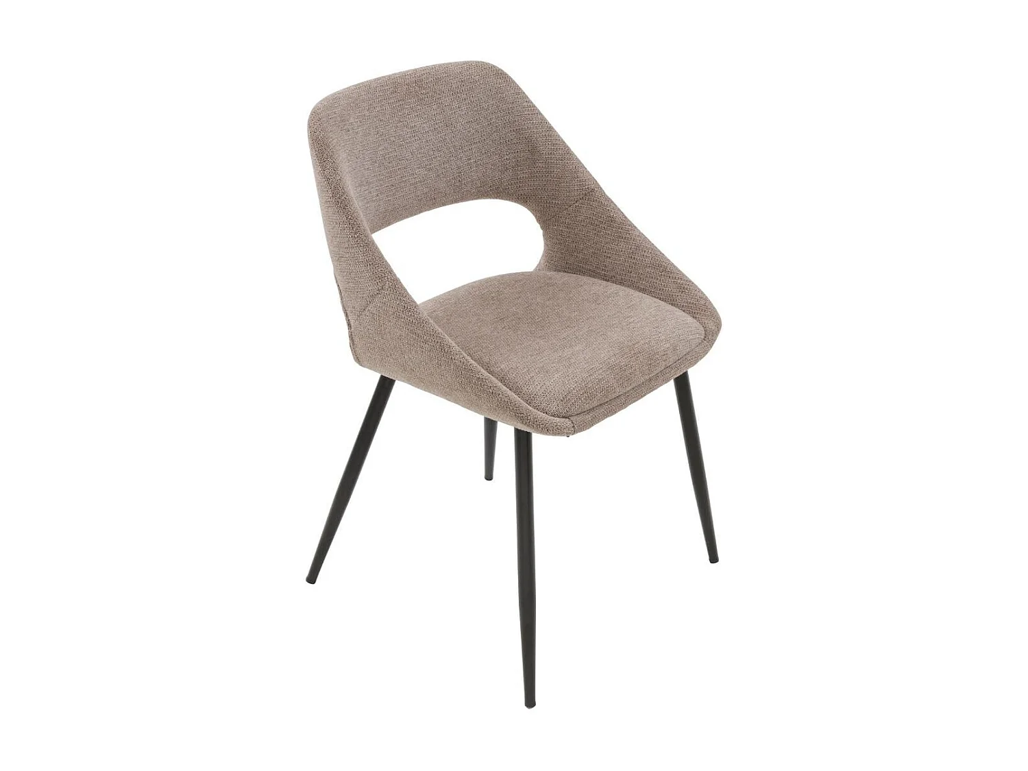 Set van 6 stoelen in stof met metalen onderstel L51 cm - ELODIE